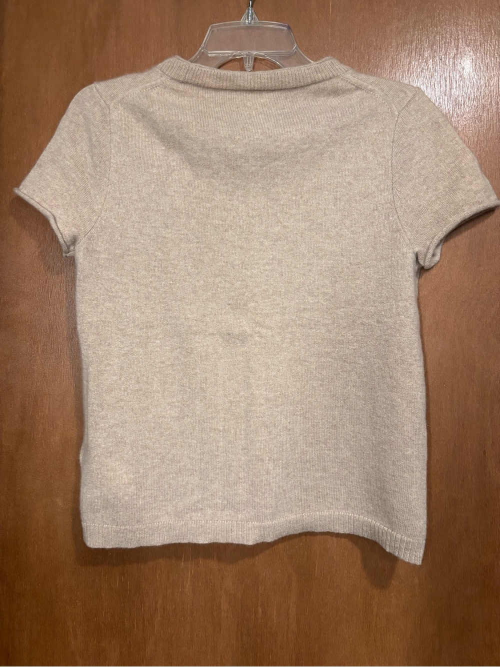 Cashmere J. Crew Short Sleeve Crewneck Sweater in Light Beige - Picture 7 of 7